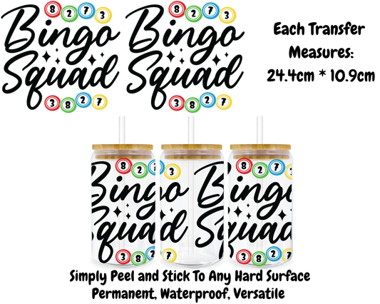 Bingo Squad - 16oz UV DTF Transfer