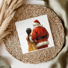 DIGITAL FILE - Santa & Black Hair Girl