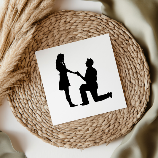 Proposal Couple Silhouette UVDTF Transfer