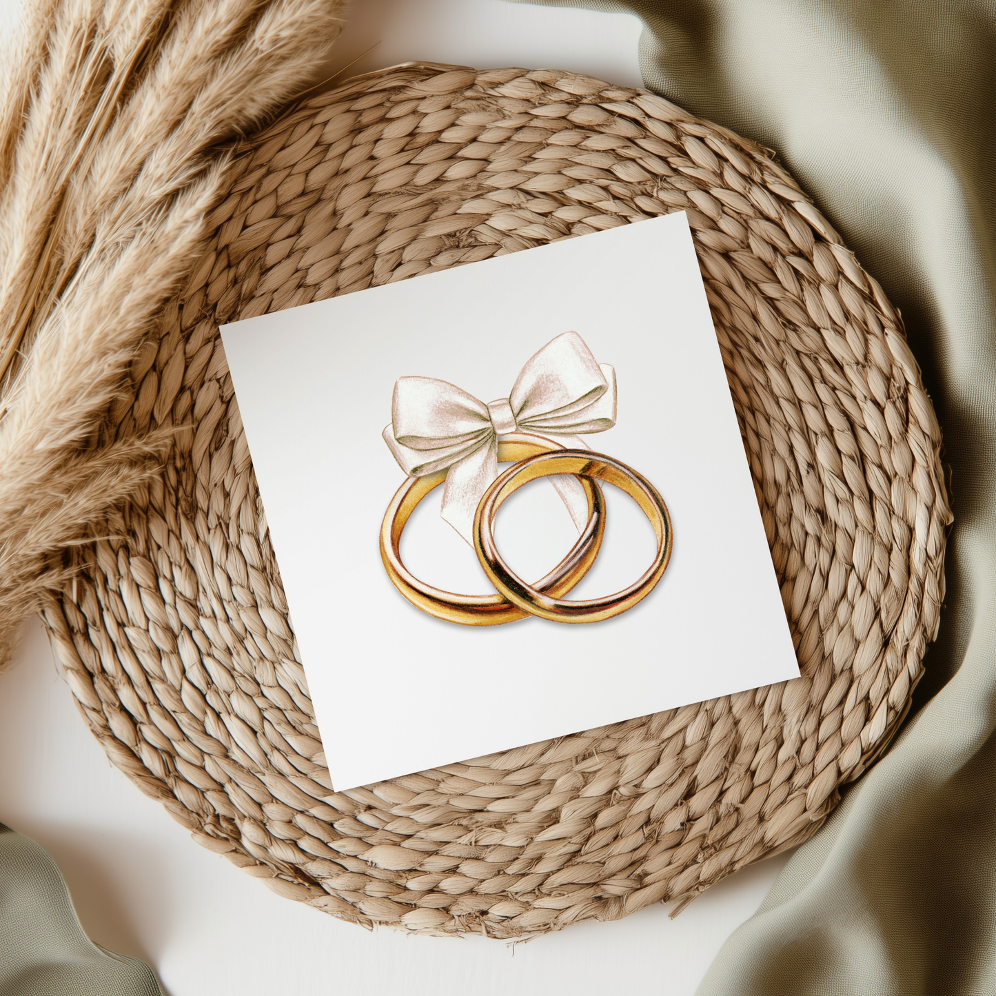 Gold Rings With White Ribbon UVDTF Transfer