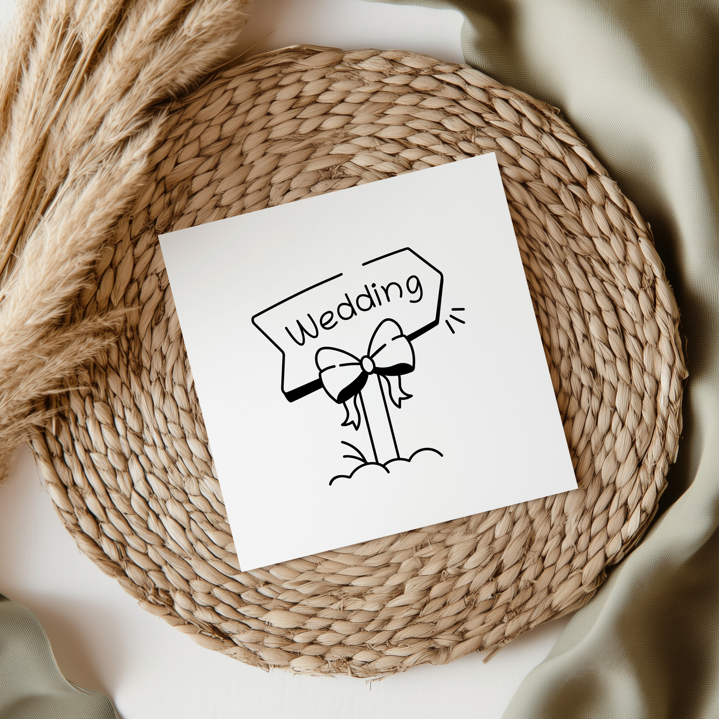 Wedding Signpost With Bow UVDTF Transfer