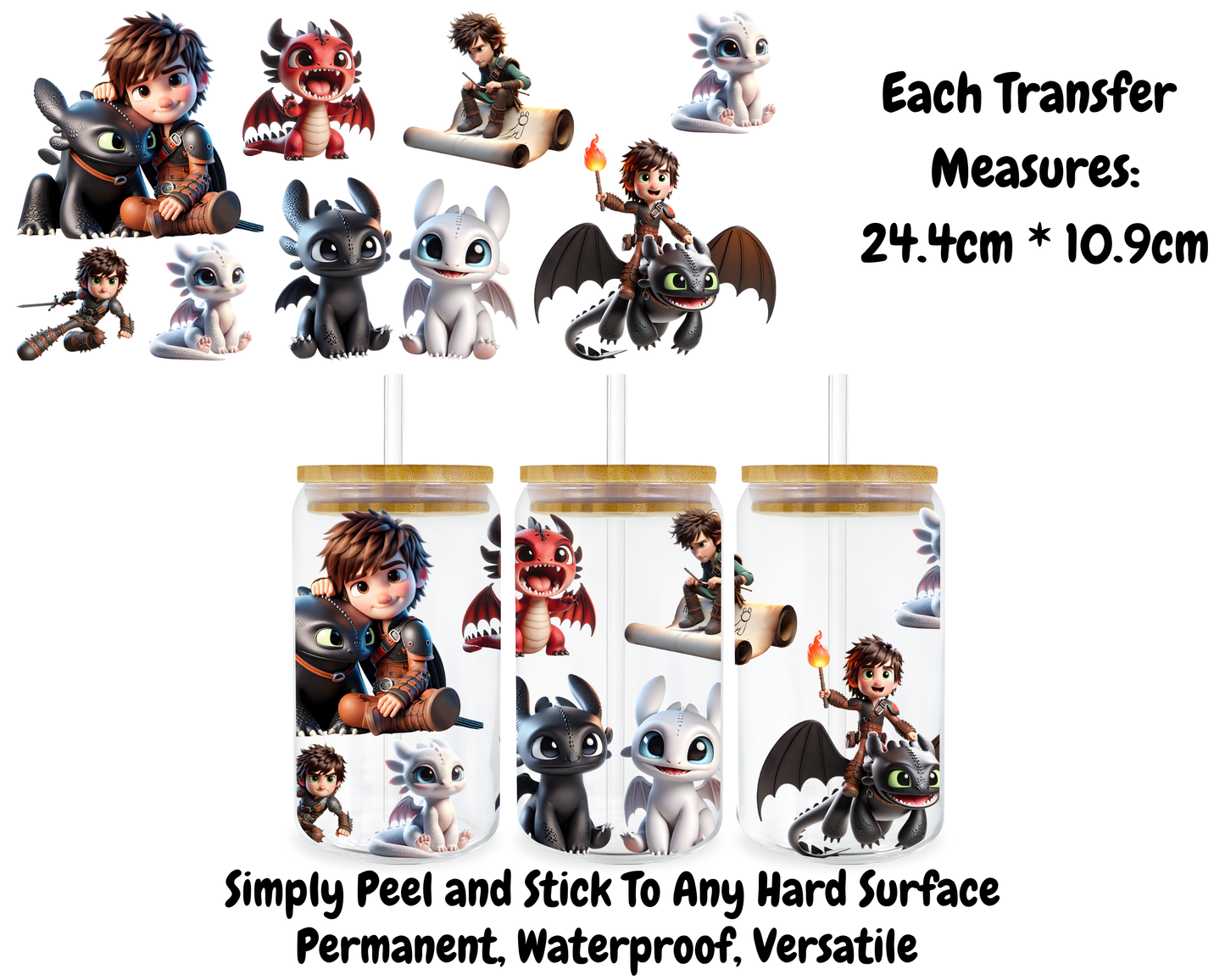 How To Train Your Dragon - 16oz UV DTF Transfer