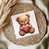 Bear With Pink Mom Heart UV DTF Decal