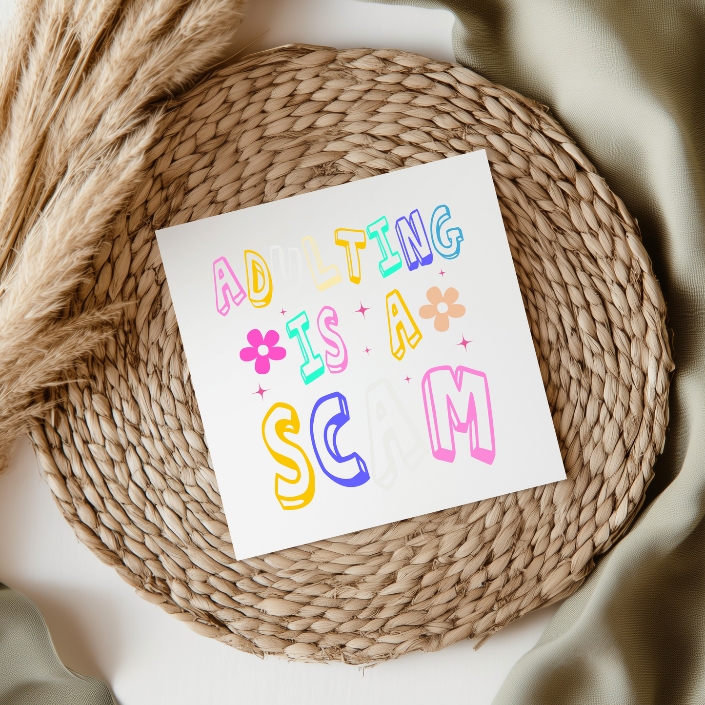 Adulting is a SCAM UVDTF Transfer