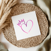 Pink Heart With Crown UVDTF Transfer