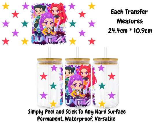 KPop Huntrix With Stars - 16oz UV DTF Transfer