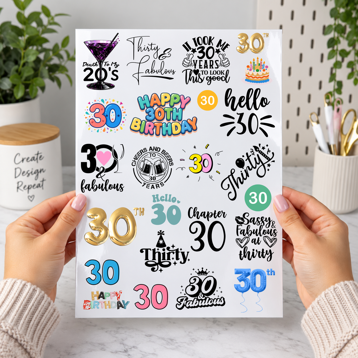 A4 Milestone Birthdays UVDTF Sheet