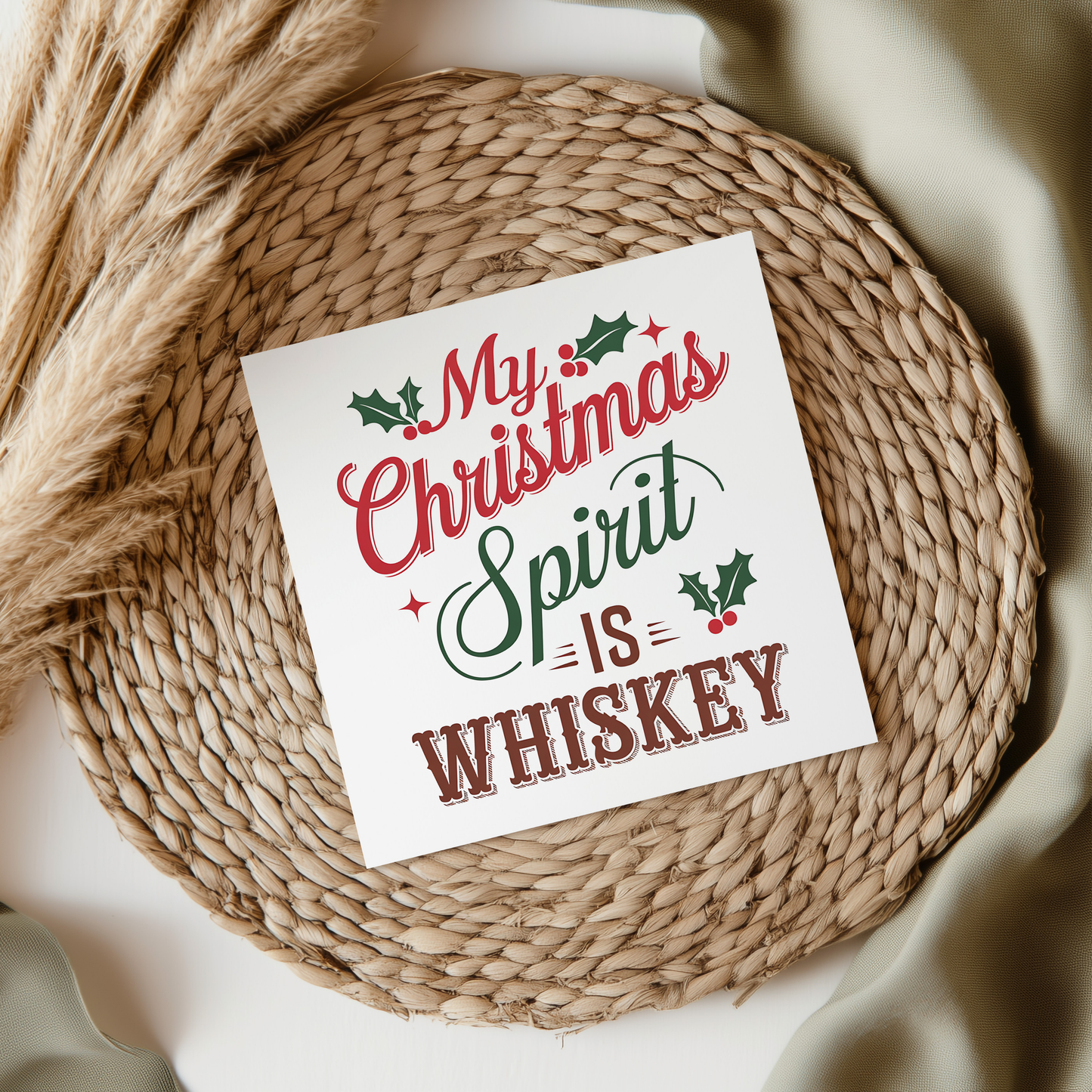 My Christmas Spirit Is Whiskey UVDTF Transfer