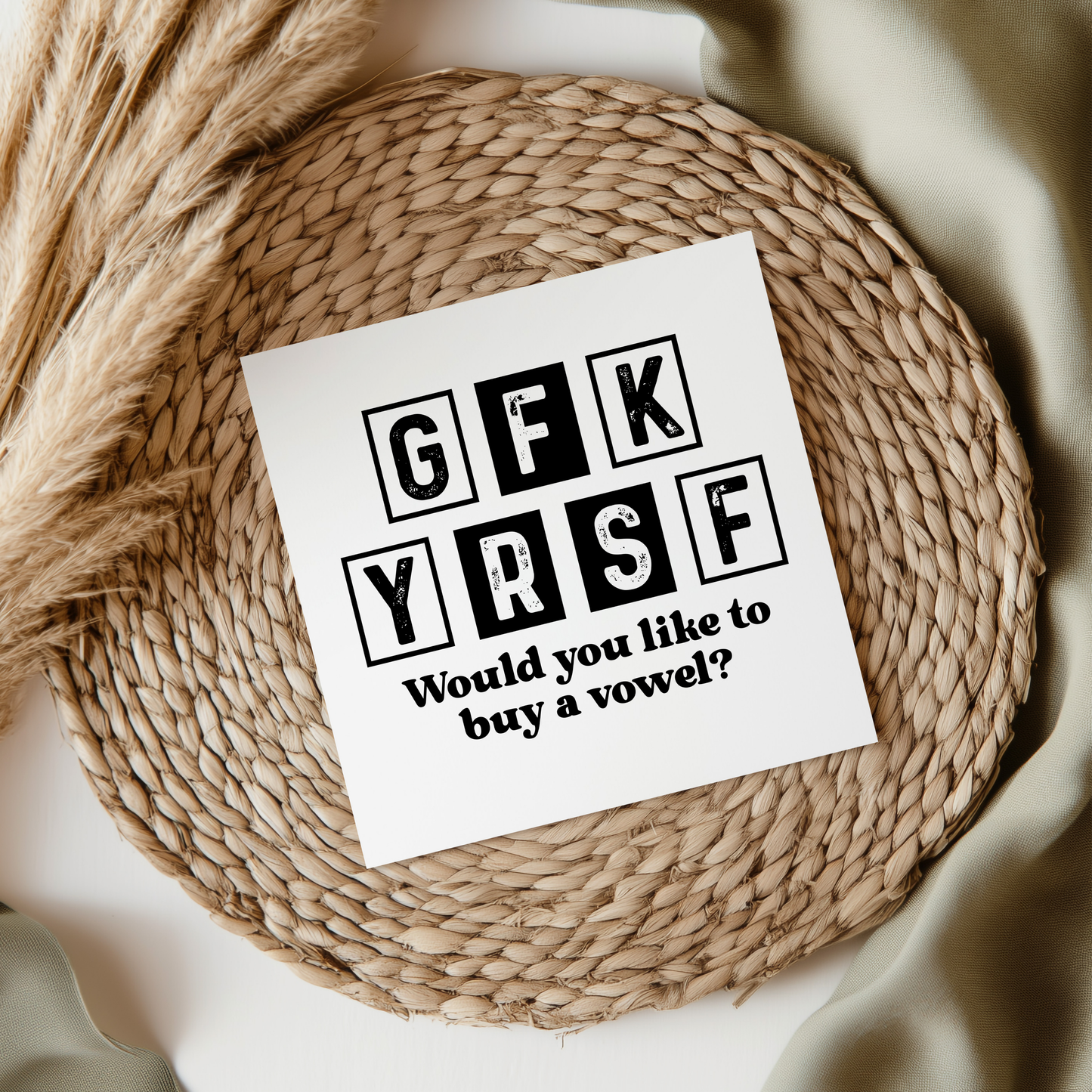 Go F**K Yourself Would You Like To Buy A Vowel UVDTF Transfer