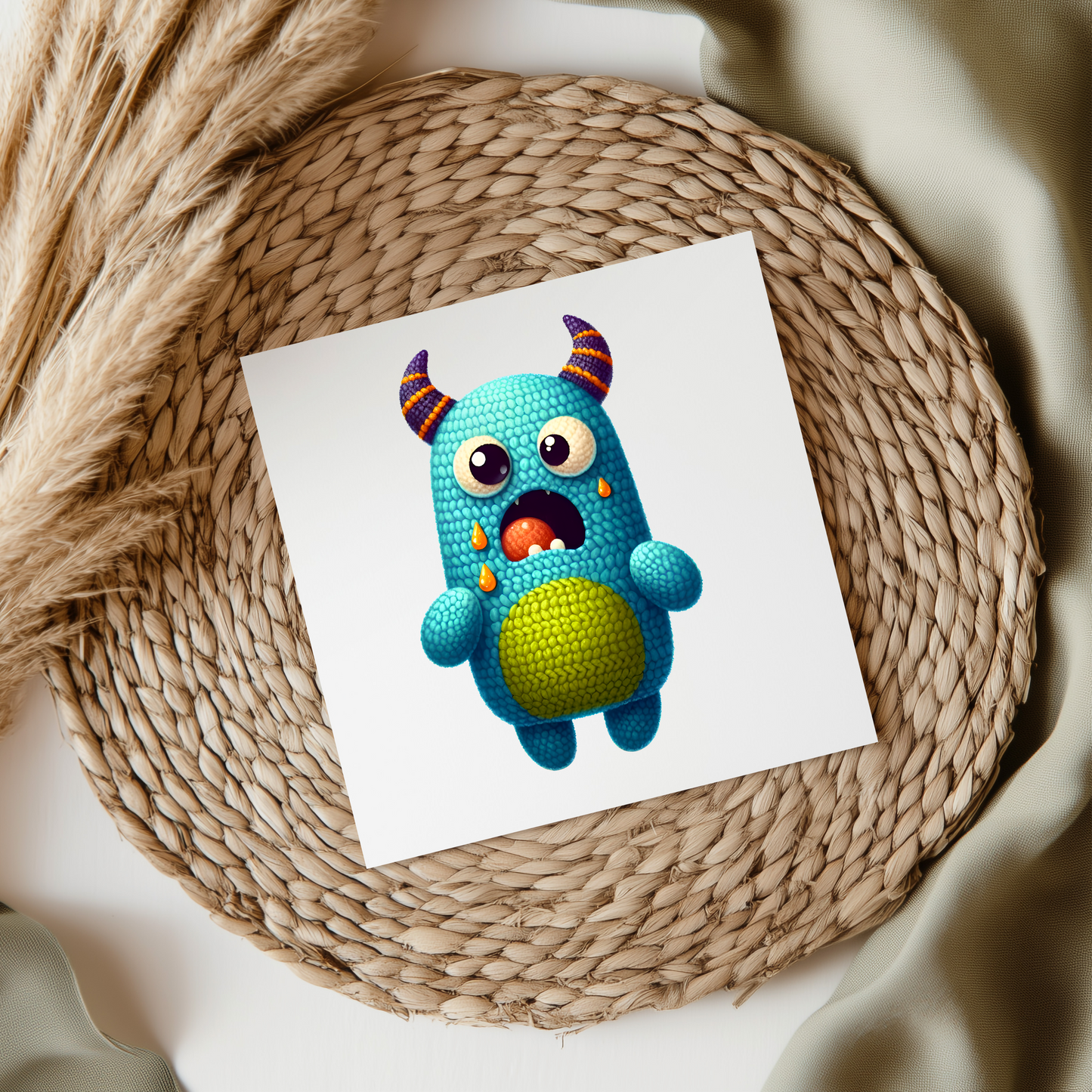 Knitted Style Monster UV DTF Decal