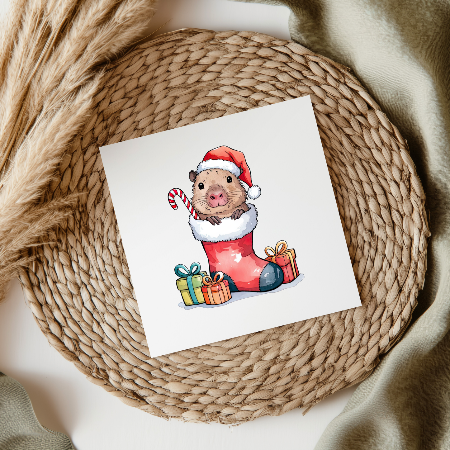 Christmas Capybara UVDTF Transfer