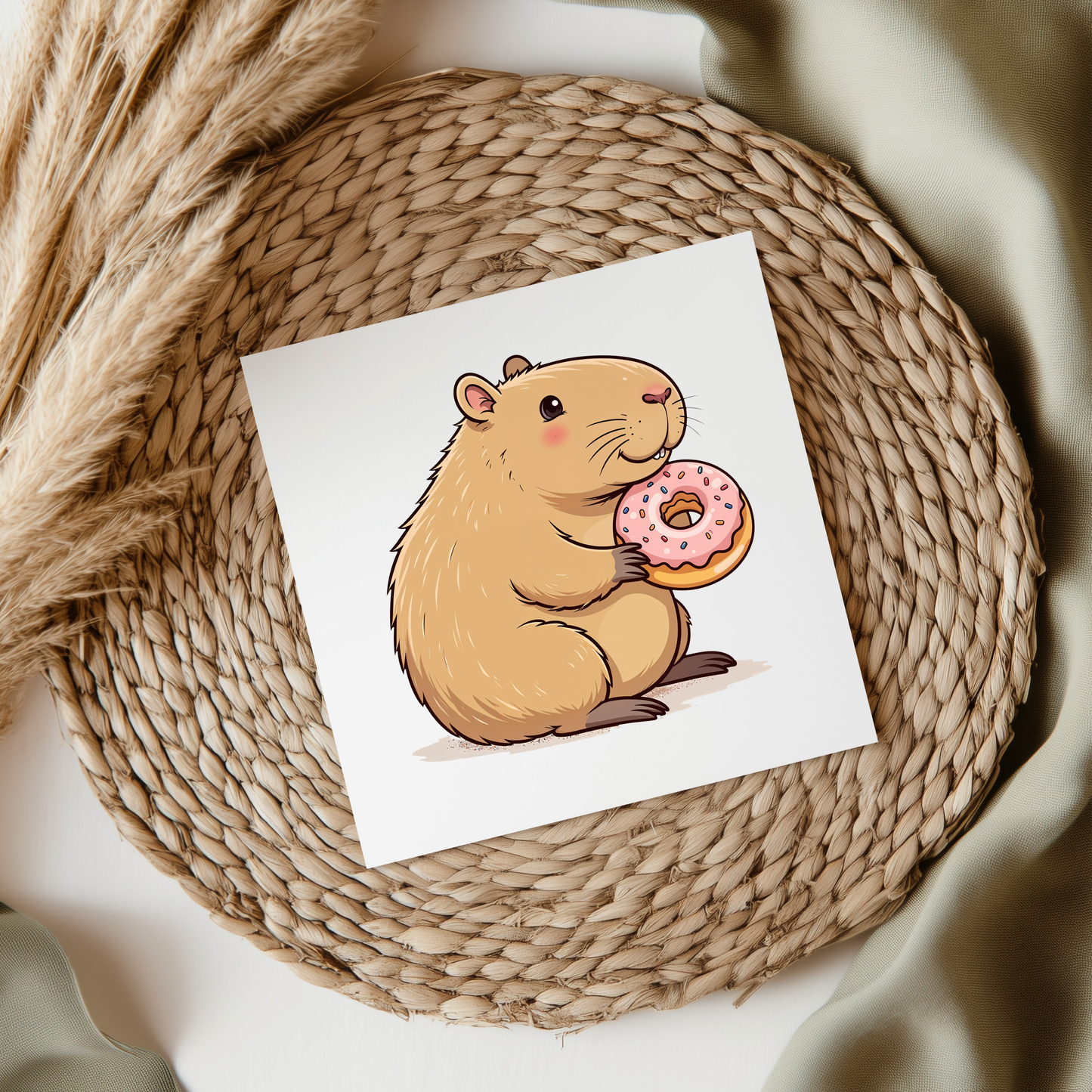 Donut Capybara UVDTF Transfer