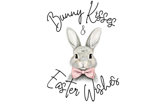 Bunny Kisses & Easter Wishes (Pink) - 6cm UVDTF decal