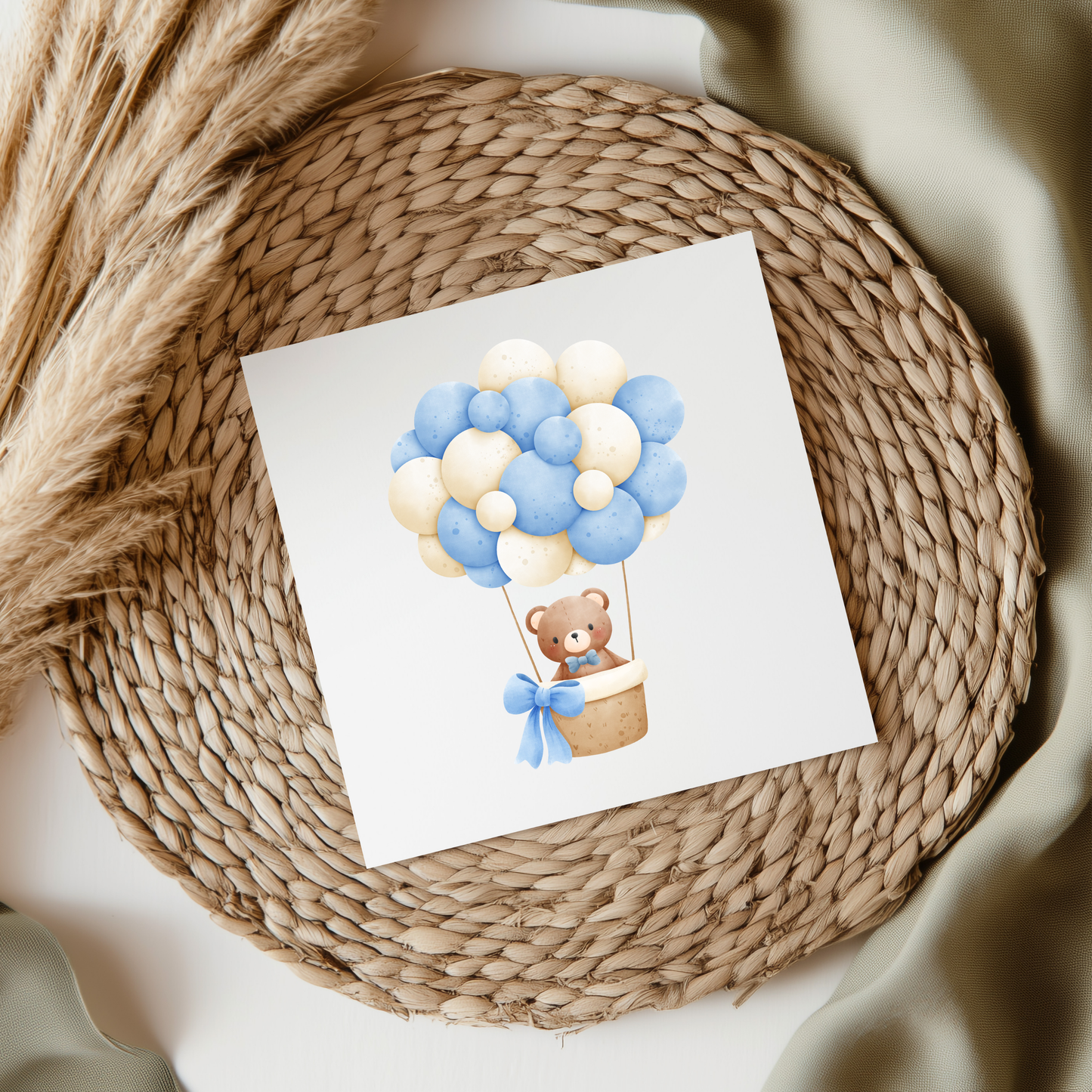 Blue Bear Balloon UVDTF Transfer