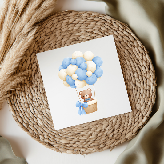 Blue Bear Balloon UVDTF Transfer