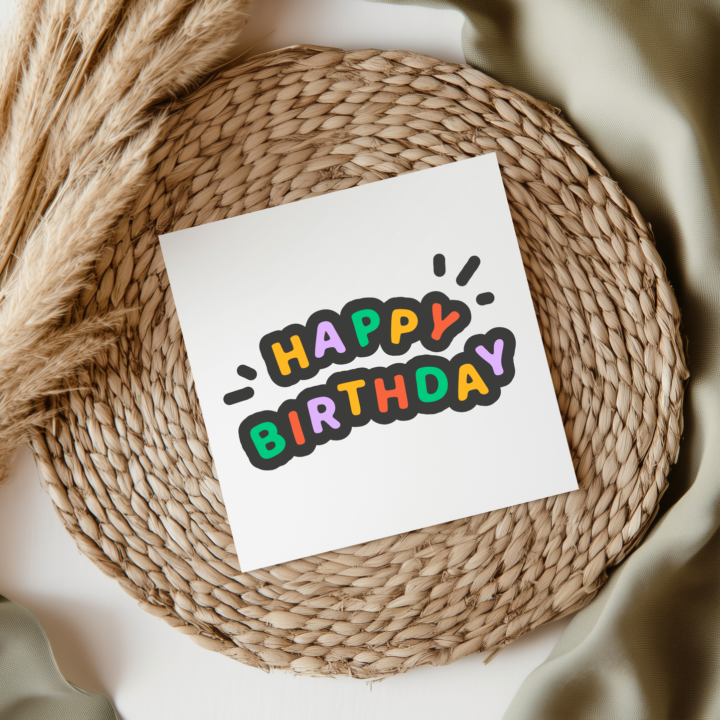 Happy Birthday Text UVDTF Transfer