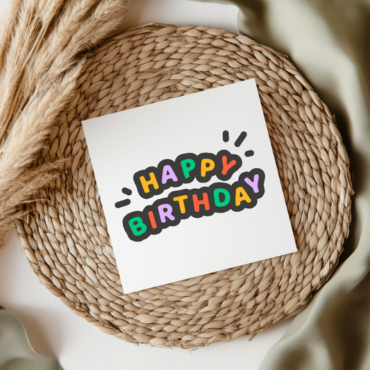 Happy Birthday Text UVDTF Transfer