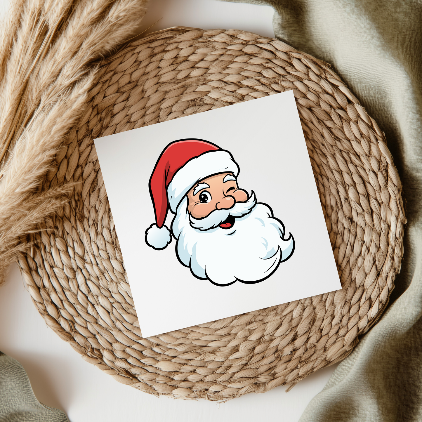 Winking Santa UVDTF Transfer