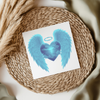 Blue Heaven Heart Angel Wings UVDTF Transfer