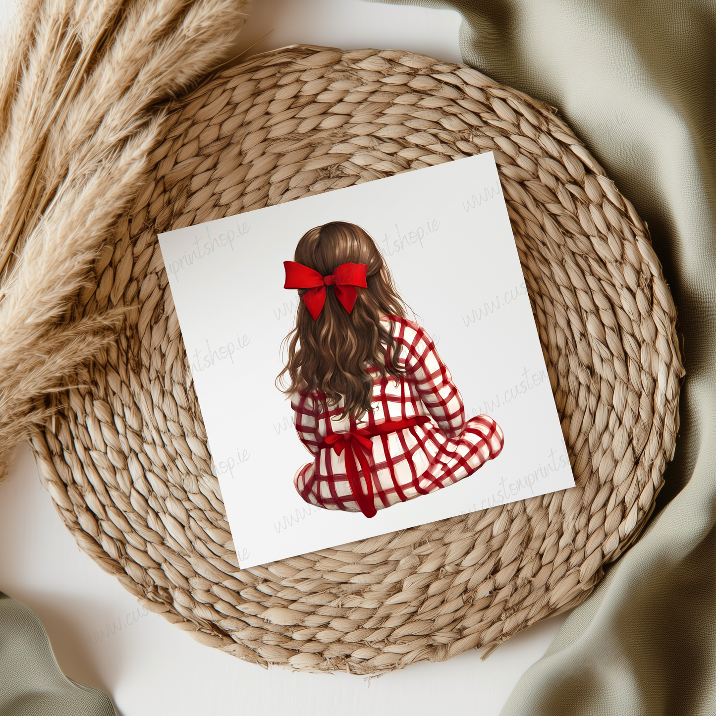 DIGITAL FILE - Christmas Girl Red Bow