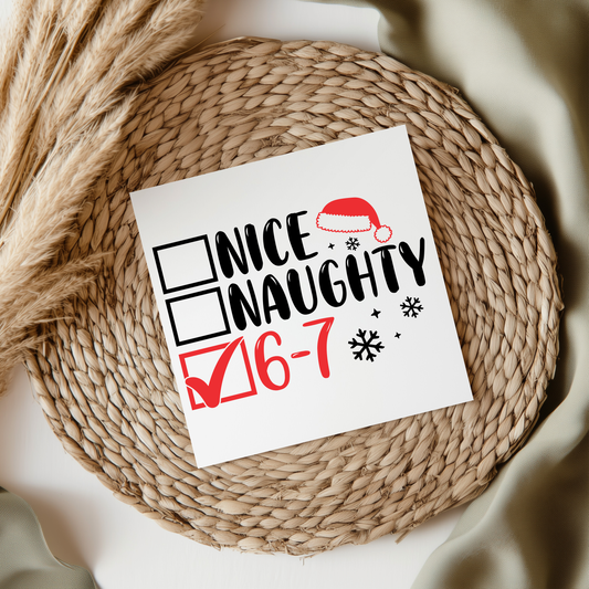 Naughty Nice 6-7 UVDTF Transfer