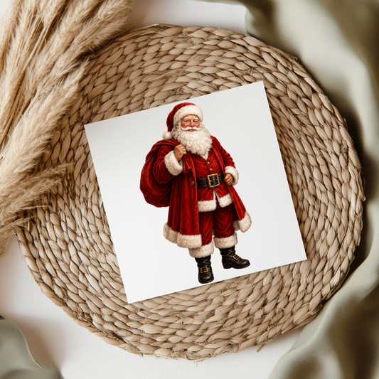 Vintage Santa Red UVDTF Transfer