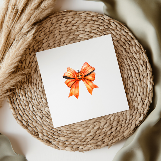 Small Pumpkin Bow UV DTF Decal
