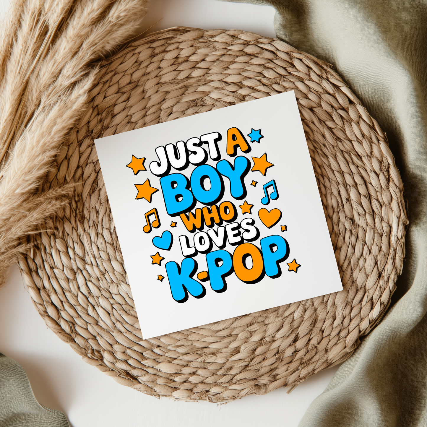 Just A Boy Who Loves K-POP UVDTF Transfer