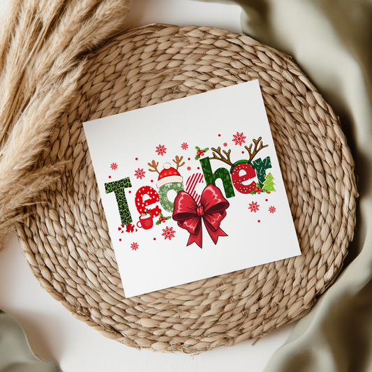 Teacher Christmas UVDTF Transfer