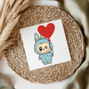 Fluffy Monster Heart UV DTF Transfer