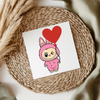 Fluffy Monster Heart UV DTF Transfer