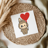 Fluffy Monster Heart UV DTF Transfer
