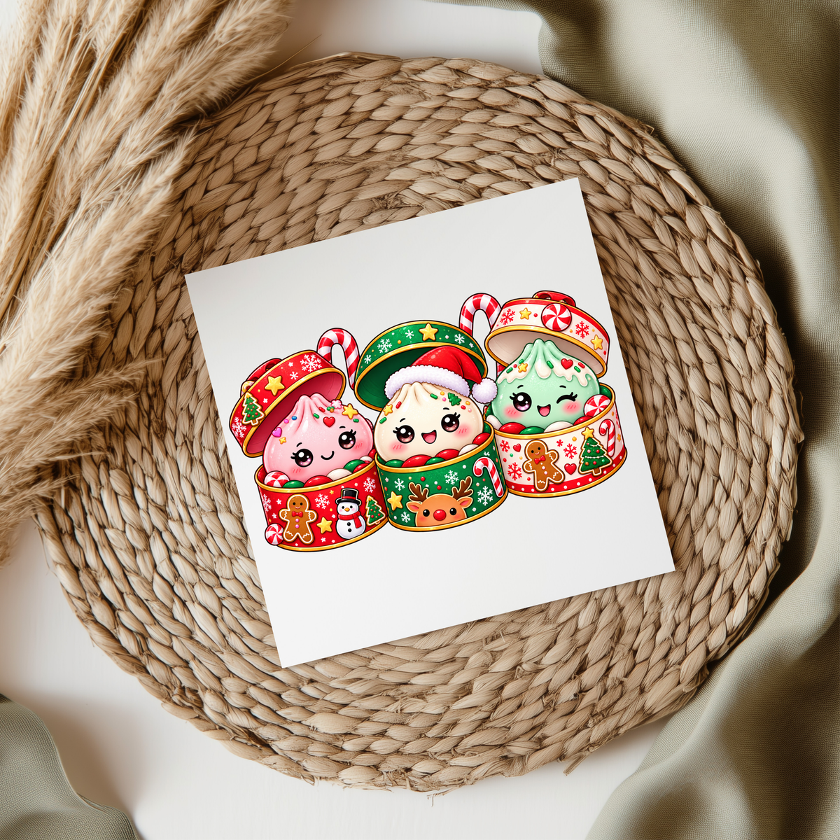 Christmas Squishy Dumplings UVDTF Transfer