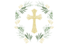 Floral Cross - 6cm UVDTF decal