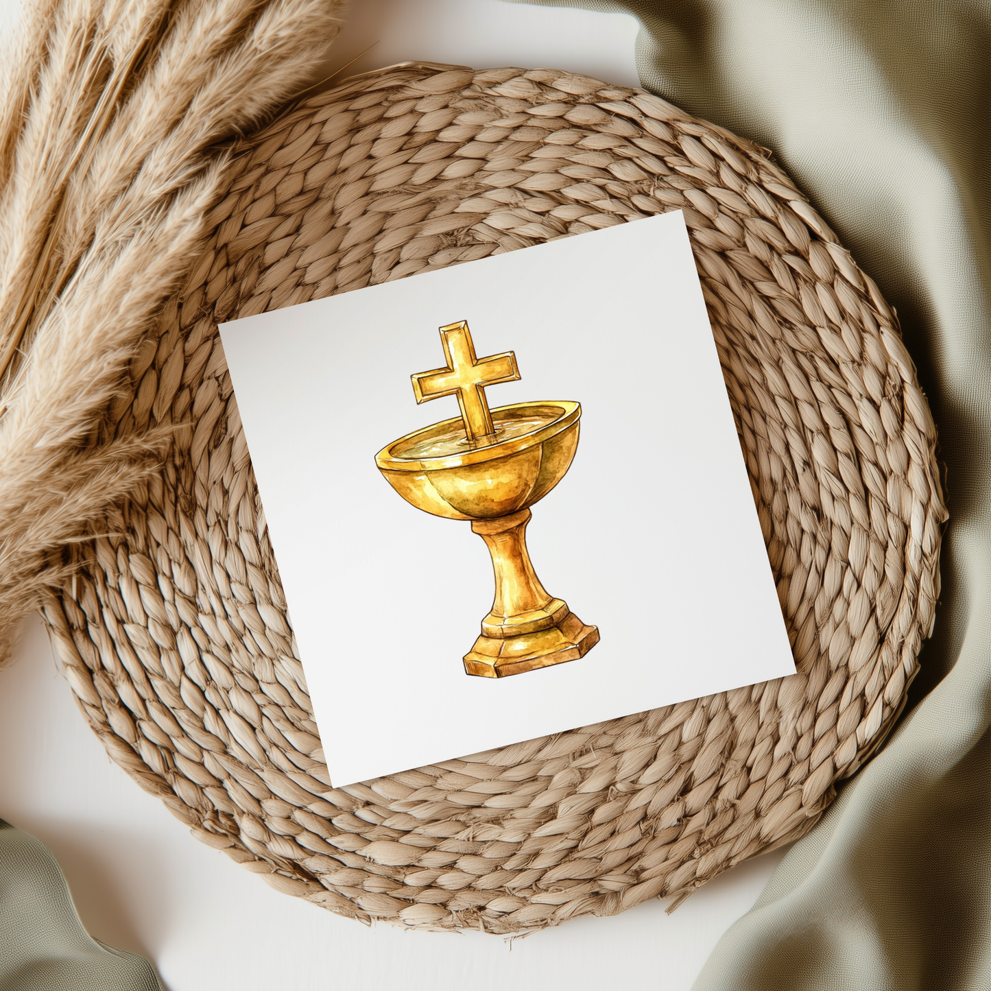 Gold Chalice With Cross UV DTF Decal