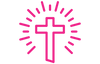 Pink Cross - 6cm UVDTF decal
