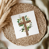 Brown Cross With White Flowers UV DTF Decal