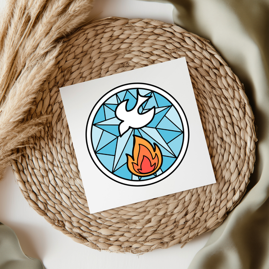 Dove Stained Glass UV DTF Decal