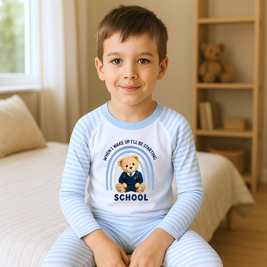 Blue When I Wake Up I'll Be Starting School DTF Transfer