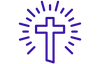 Blue Cross - 6cm UVDTF decal