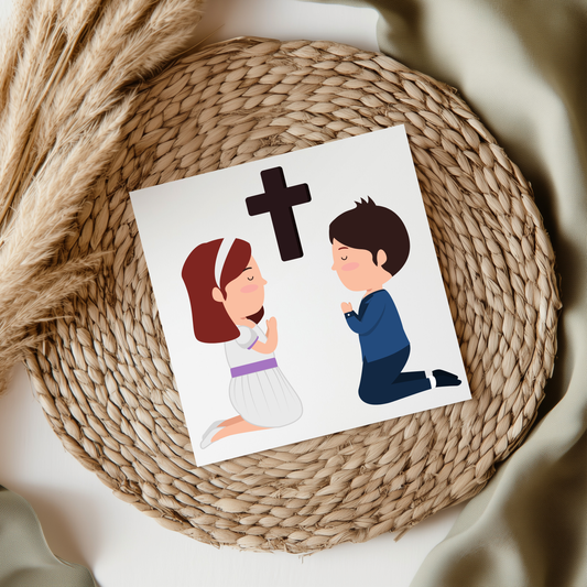 Communion Boy & Girl UV DTF Decal Girl