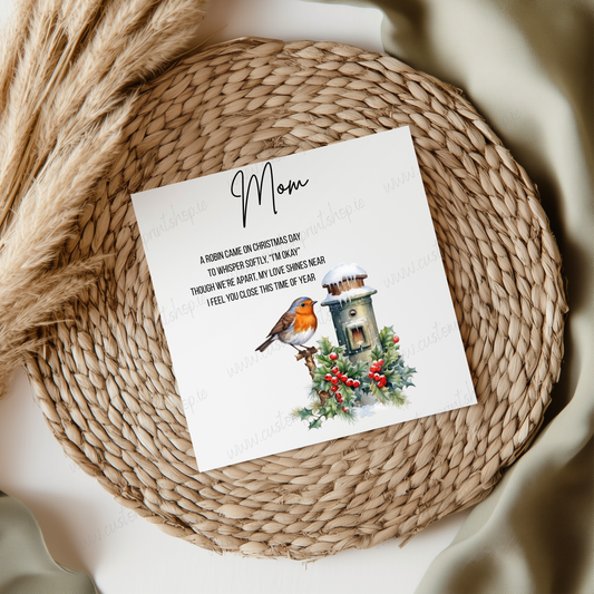 DIGITAL FILE - Mom Remembrance Robin With Original Poem