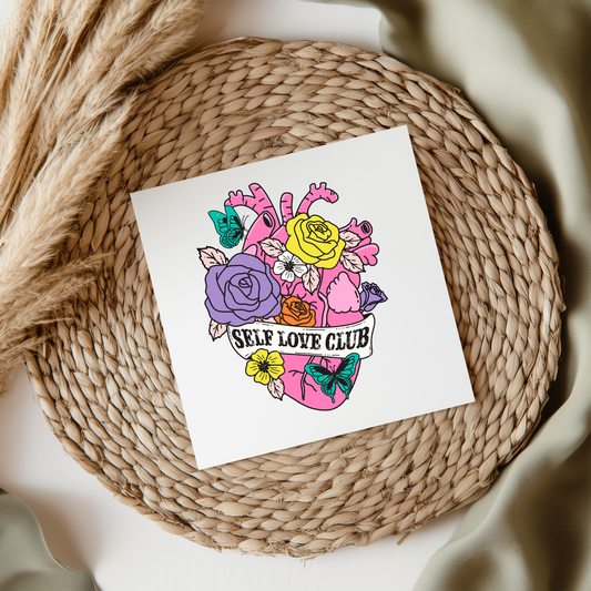 Self Love Club UV DTF Decal