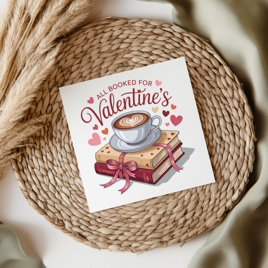 All Booked For Valentine's UV DTF Decal