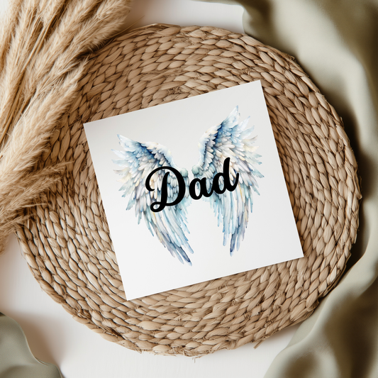 Dad Memorial Angel Wings UVDTF Transfer