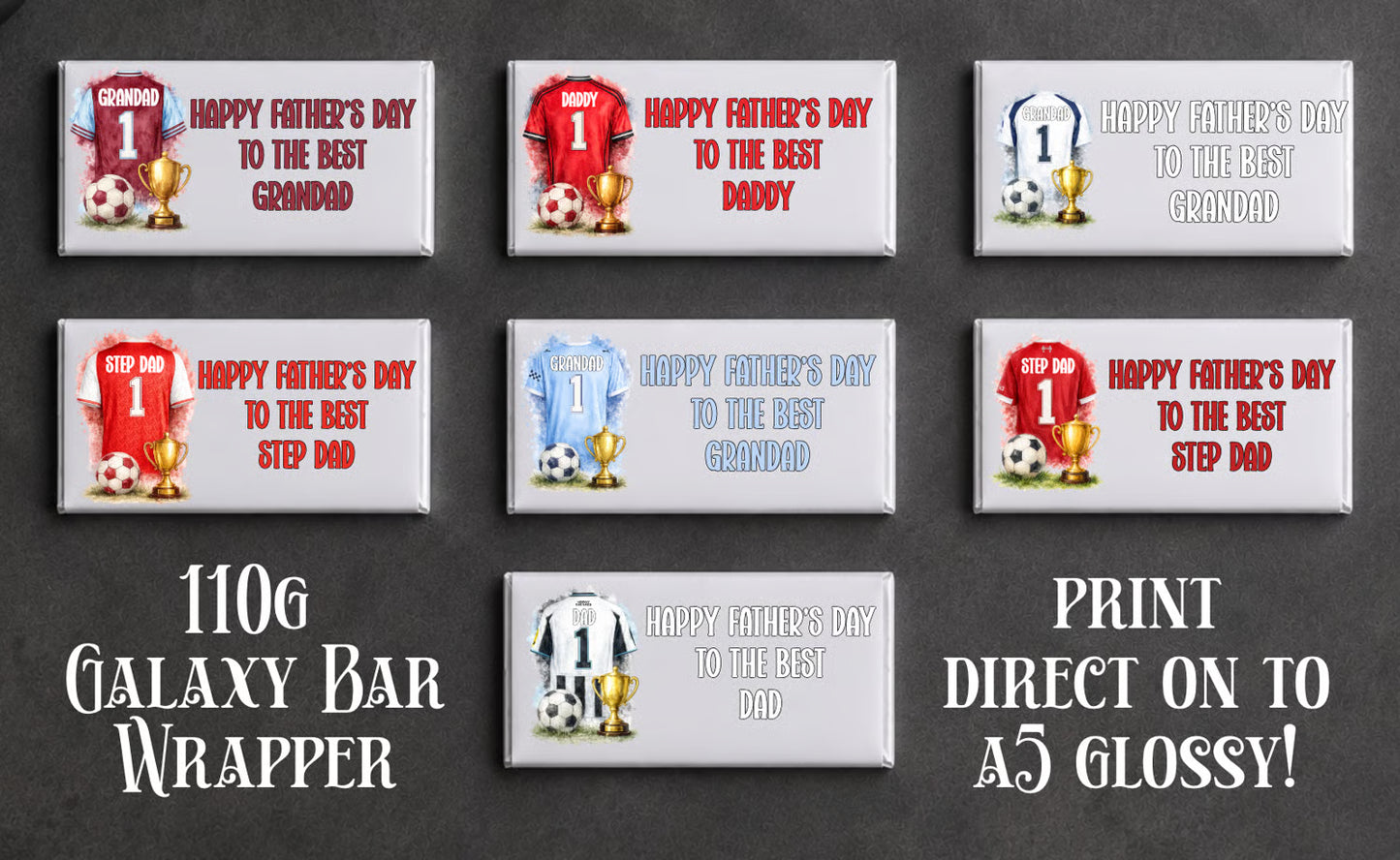 DIGITAL FILE - Fathers Day Football Style Chocolate Bar Wrappers