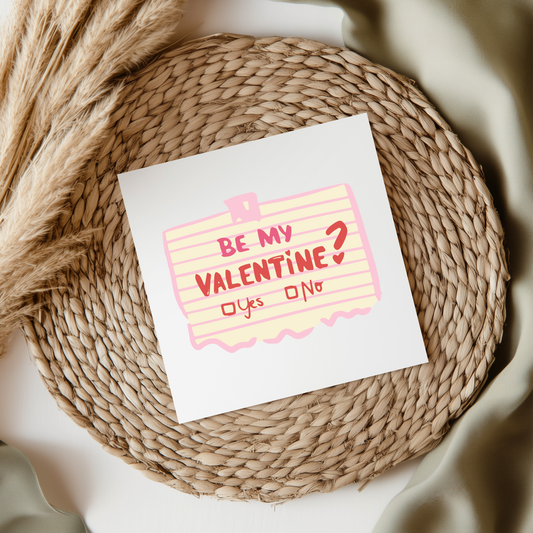 Be My Valentine? UV DTF Decal
