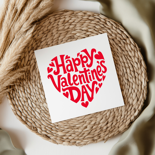 Happy Valentine's Day Heart UV DTF Decal