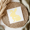 Yellow Happy Easter Bunny UVDTF Transfer
