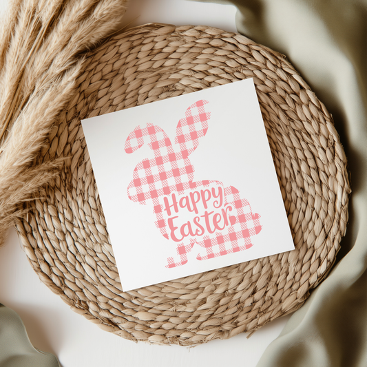 Pink Happy Easter Bunny UVDTF Transfer